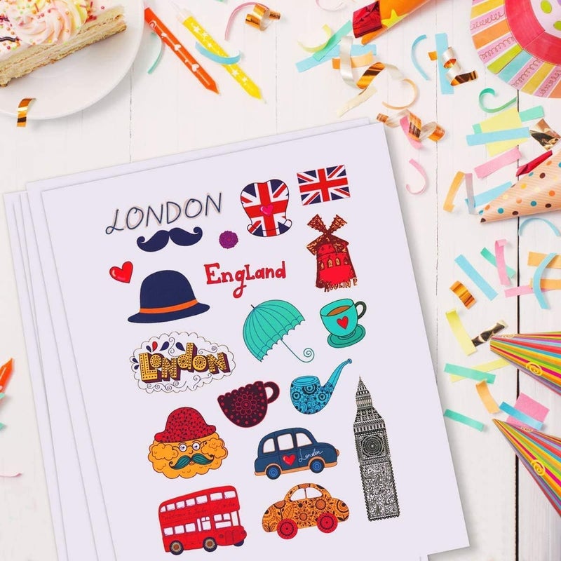 JANDJPACKAGING ورق ملصقات الفينيل الفاخر القابل للطباعة من JANDJPACKAGING - للطابعات النافثة للحبر والليزر - 55 عبوة من الفينيل الأبيض اللامع القابل للطباعة النافثة للحبر - يجف بسرعة ويحمل الحبر بشكل جميل - Image 4